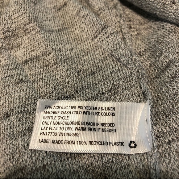 Knox Rose Grey Lace Loose Knit Open Acrylic Cardigan Sweater Womens Size Large - Picture 7 of 8